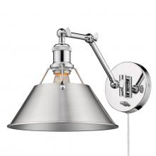  3306-A1W CH-PW - Orwell CH 1 Light Articulating Wall Sconce in Chrome with Pewter shade